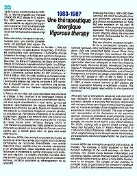 1983/1987 Thérapeutique énergique